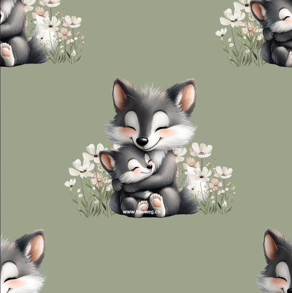 3501 Wolf Family ALLOVERPRINT