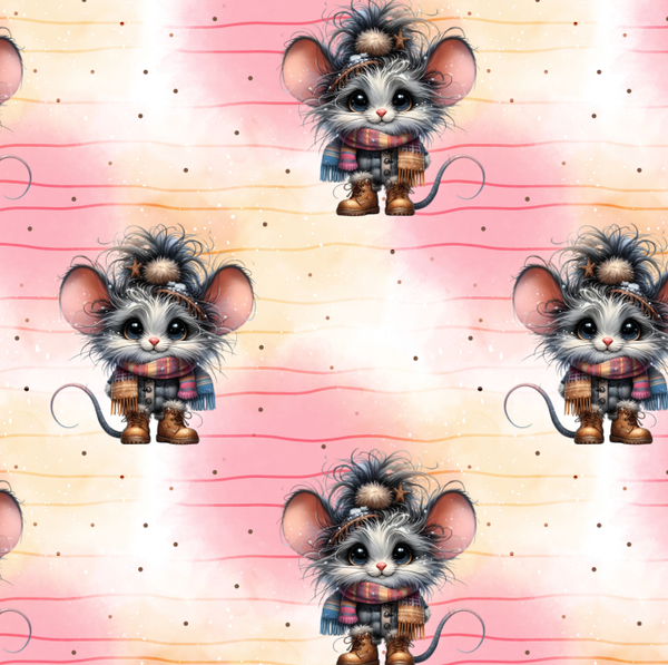 3508 Wintermausli Rot ALLOVERPRINT