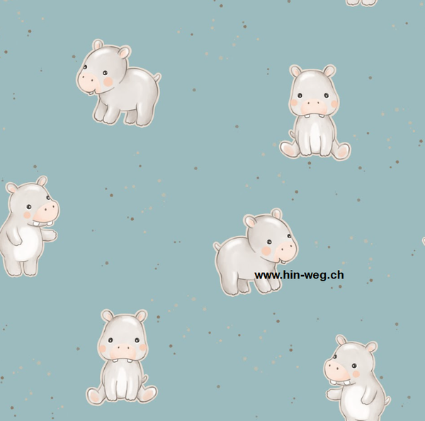 3527 Hippo Autumn blau ALLOVERPRINT