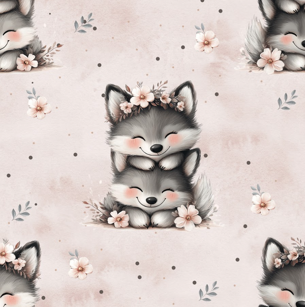 3648 Wolf Mum&Girl ALLOVERPRINT