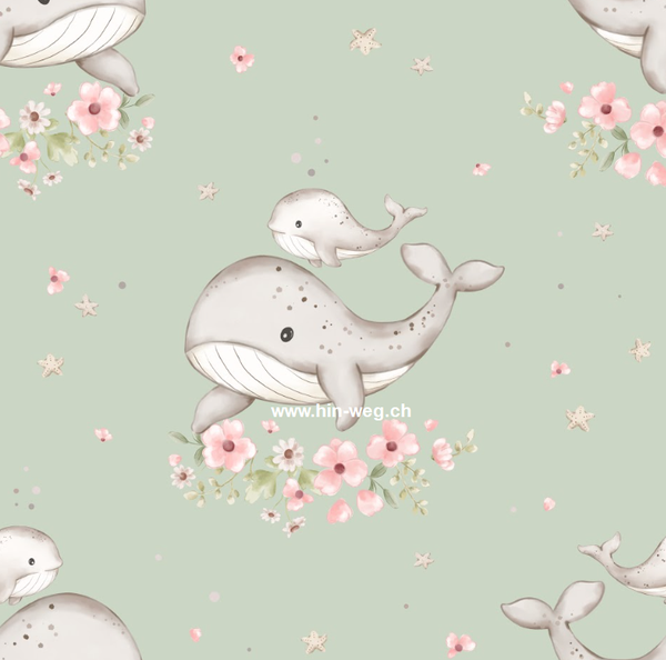 3673 Wal mit Baby Mint ALLOVERPRINT
