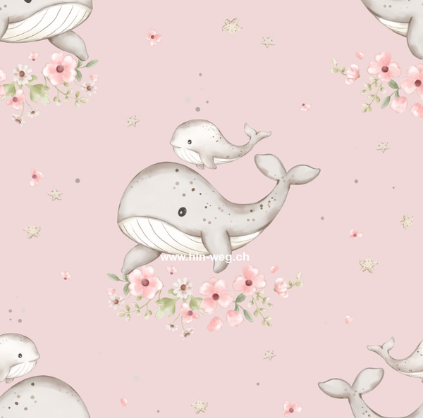 3674 Wal mit Baby Rosa ALLOVERPRINT