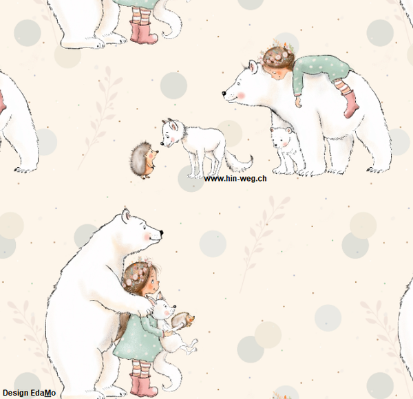 3714 Eisbär-Mädchen ALLOVERPRINT