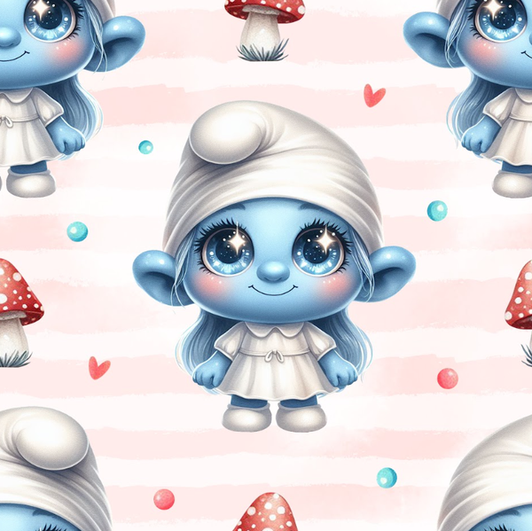 3796 SchlumpfiMädchen ALLOVERPRINT