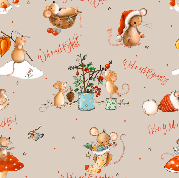 3809 Mäuseweihnacht von Eda&Mo ALLOVERPRINT