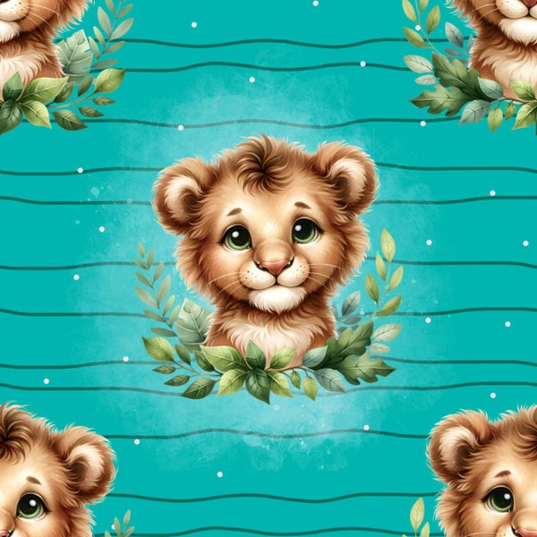 3821 Löwe Petrol ALLOVERPRINT