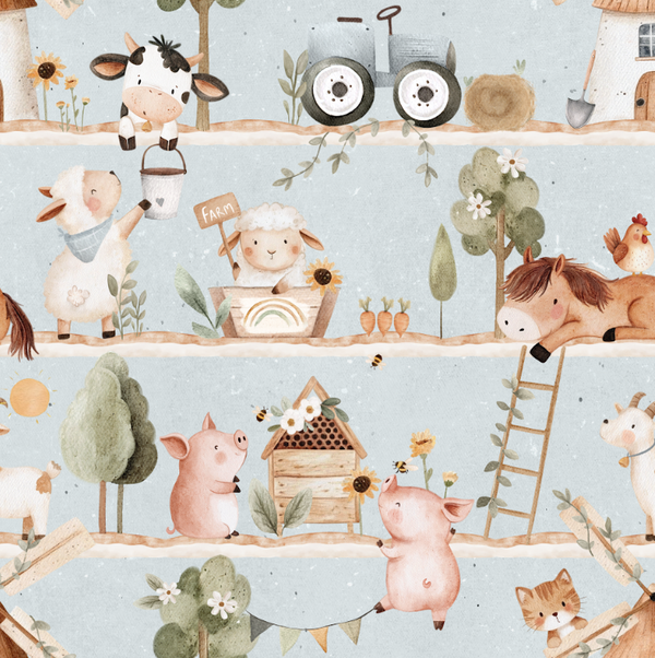 3860 Farm Quirk Blue ALLOVERPRINT