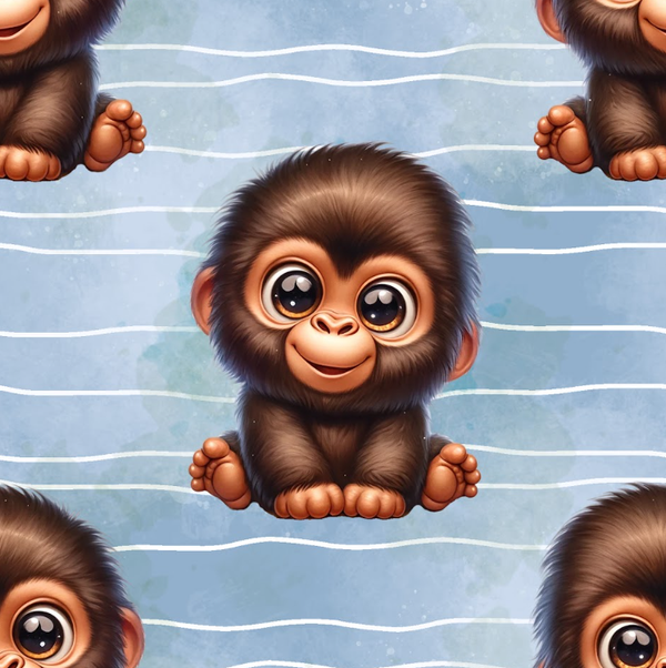 3873 Gorilla-Baby Blau ALLOVERPRINT
