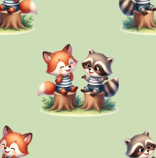 3919 Fuchs & Waschbär ALLOVERPRINT