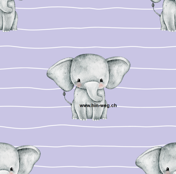 4035 Elefant Emilia Lila ALLOVERPRINT