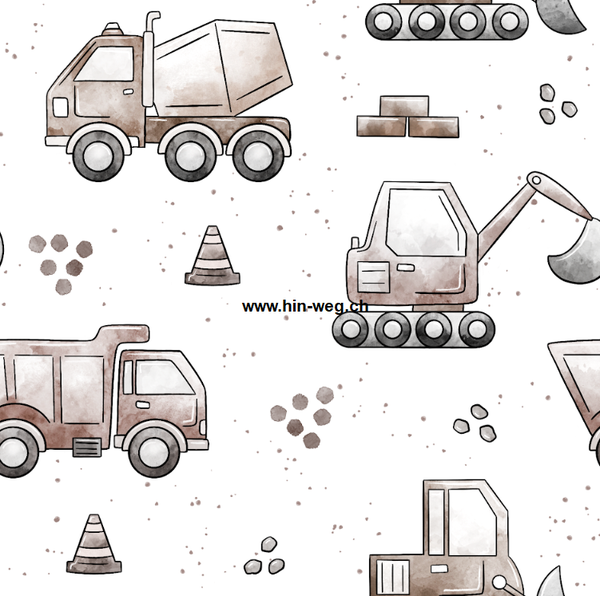 4039 Baustelle weiss/braun ALLOVERPRINT