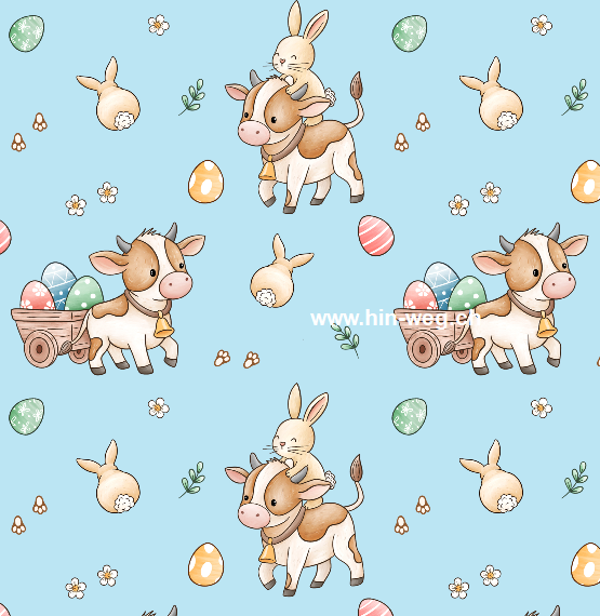 4326 EasterCow blue ALLOVERPRINT