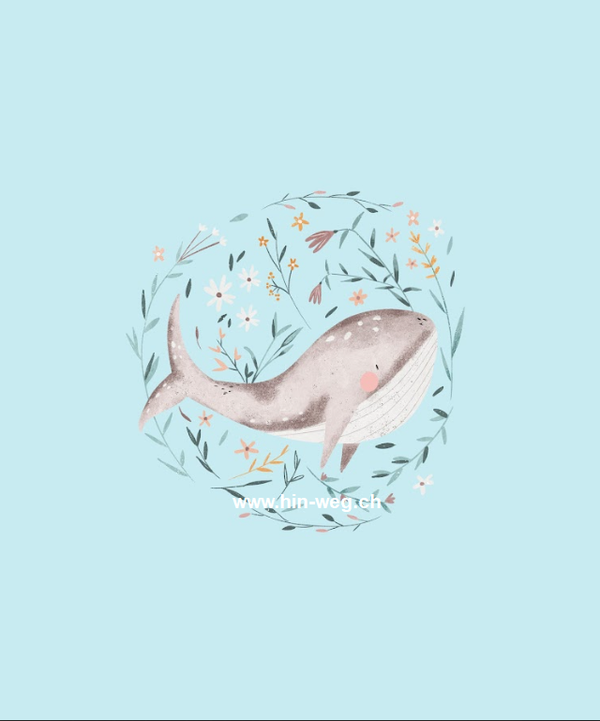 446 Wal Blätter Blau EINZELPANEL