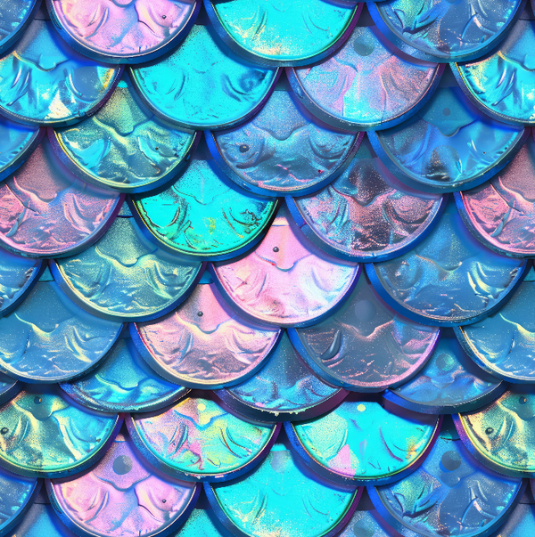4514 Meerjungfrau Metallic Crazy ALLOVERPRINT