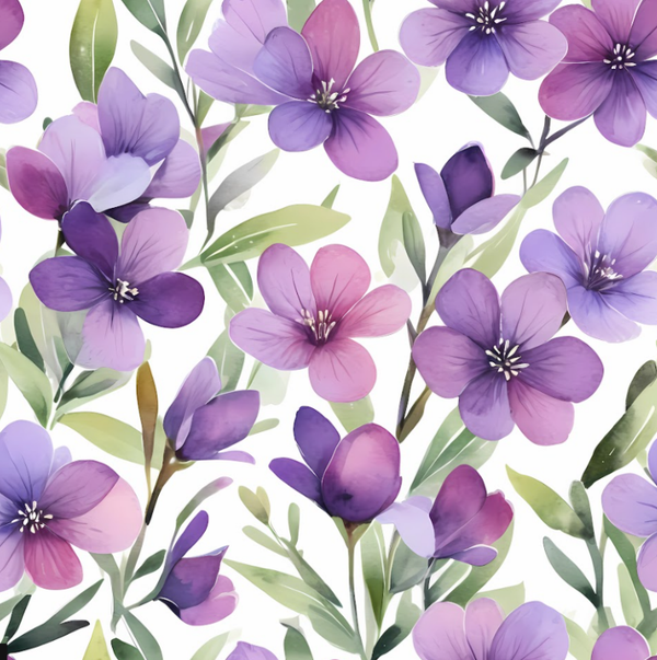4529 Lila Blumen ALLOVERPRINT