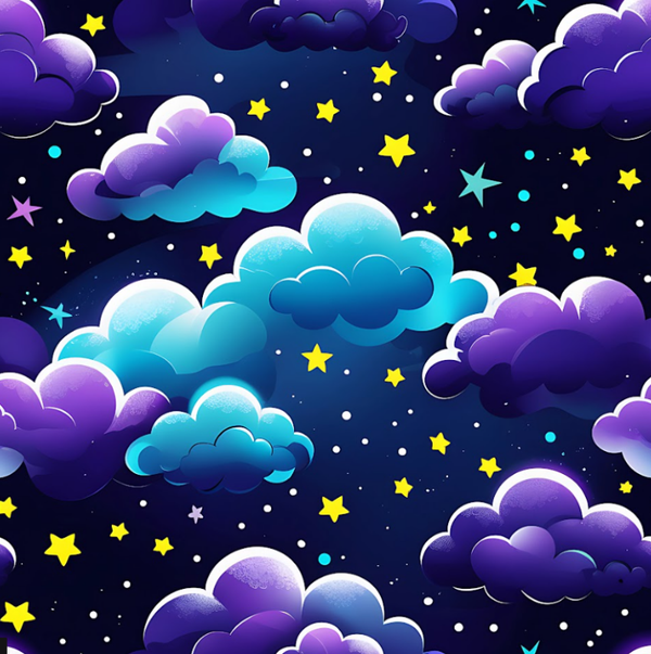 4532 Clouds Graffiti Violett/Schwarz Crazy ALLOVERPRINT