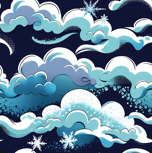 4536 Clouds Graffiti Hellblau Crazy ALLOVERPRINT