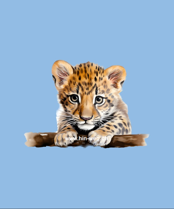 454 Leopard Blau EINZELPANEL