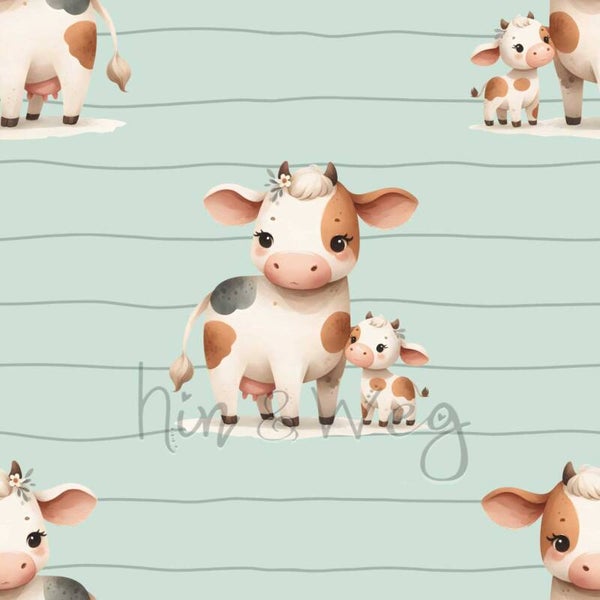 5044 CowFamily sage ALLOVERPRINT