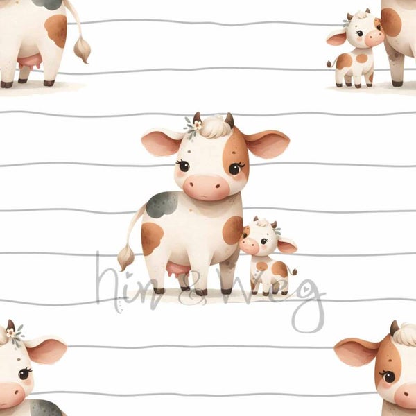 5045 CowFamily White ALLOVERPRINT