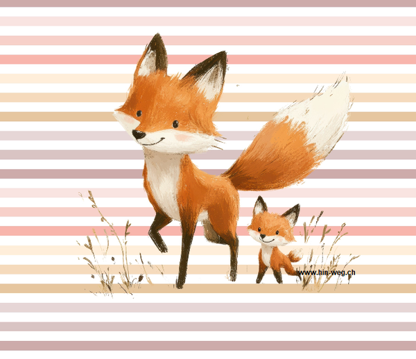 5502 Fuchsfamilie Rosa PANEL MIT KOMBI