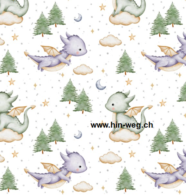 660 Drache Bubbles weiss ALLOVERPRINT