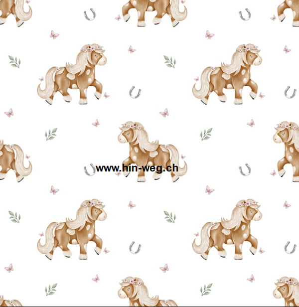 697 Pferdeliebe weiss ALLOVERPRINT