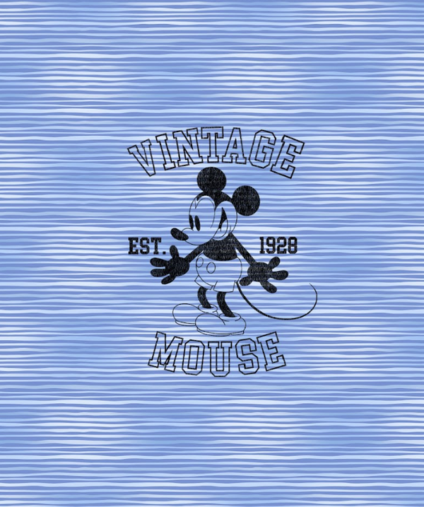 709 Vintage Mouse Blau EINZELPANEL