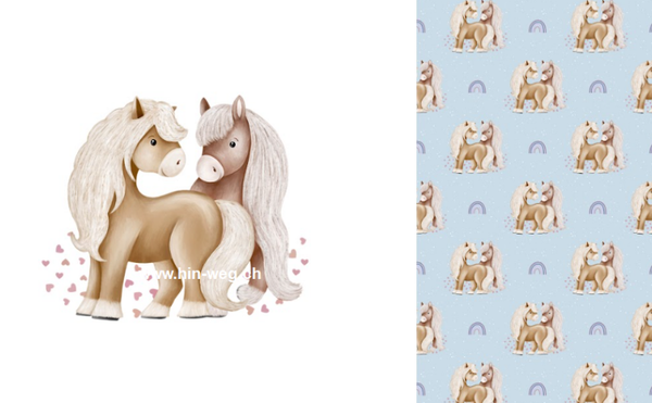 748 Ponies Blau PANEL MIT KOMBI