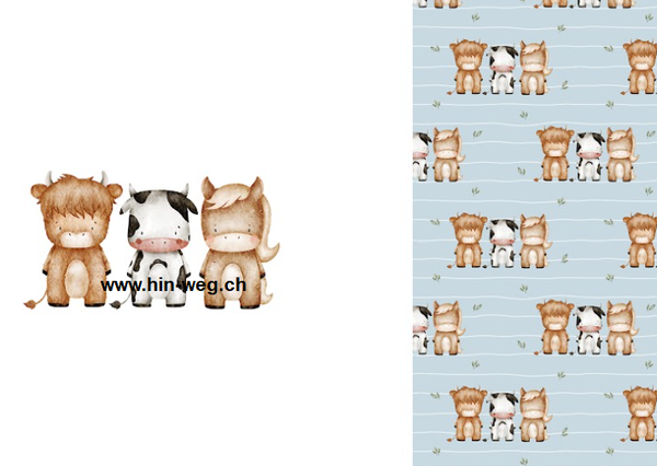 794 Trio Farmies Blau PANEL MIT KOMBI