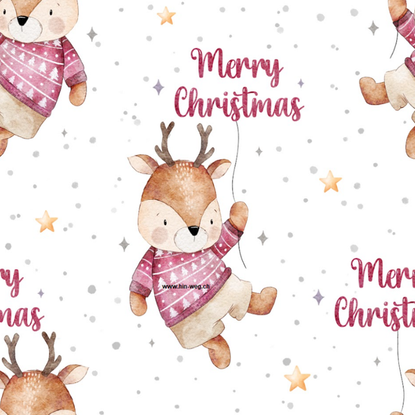 911 Elchli Christmas rot ALLOVERPRINT