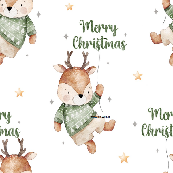912 Elchli Christmas grün ALLOVERPRINT