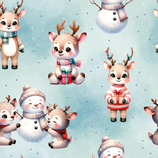 1660 Elch Weihnacht ALLOVERPRINT