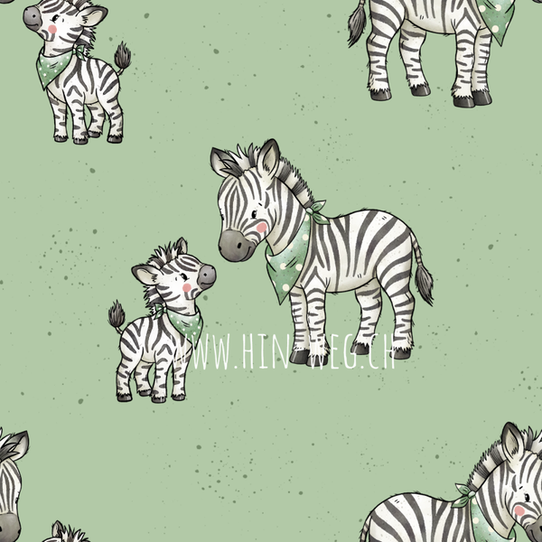 2503 Zebra Family Grün ALLOVERPRINT