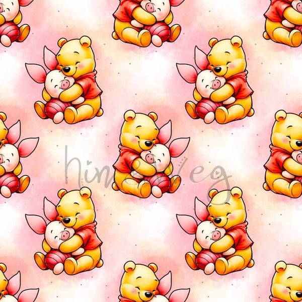 5316 Winnie& Ferkel rot ALLOVERPRINT