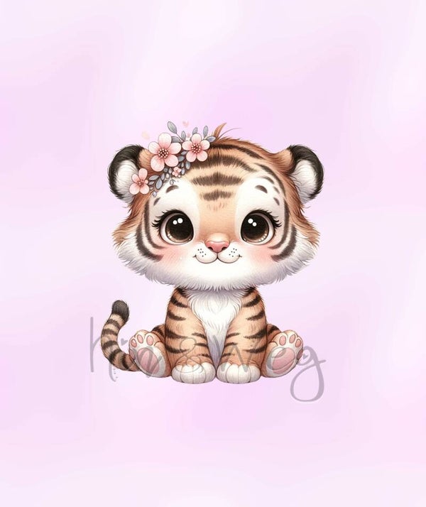 2163 TigerGirlie Rosa EINZELPANEL