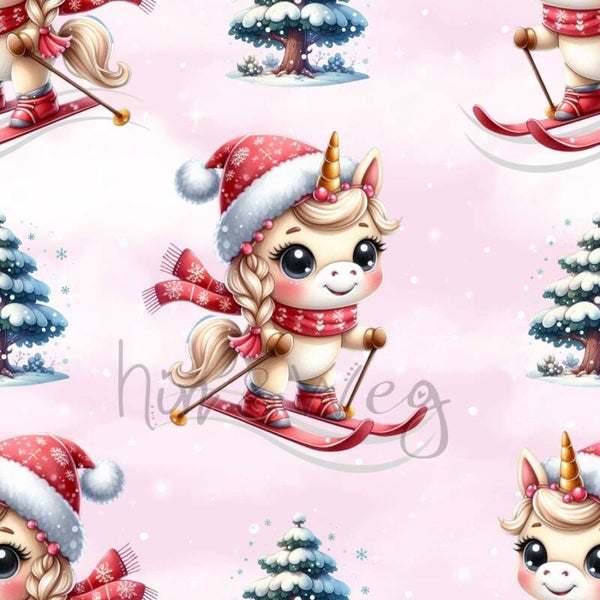 2091 EinhornSki rosa ALLOVERPRINT