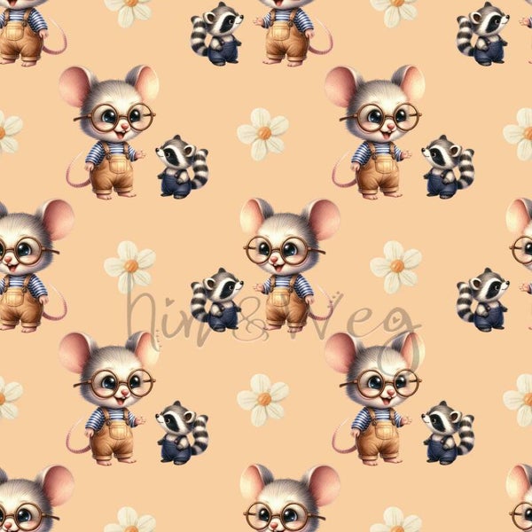 2097 Maus & Dachs ALLOVERPRINT