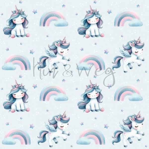 1636 Einhorn hellblau LLOVERPRINT