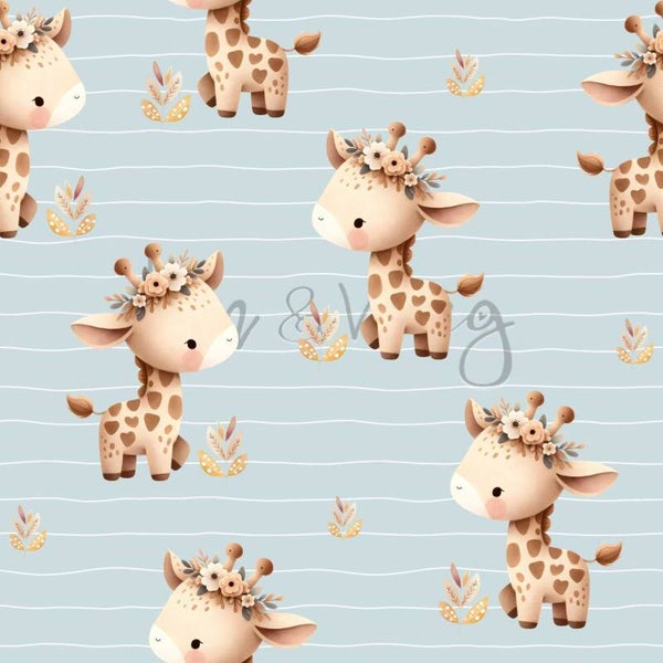 5297 Giräffli Blau ALLOVERPRINT