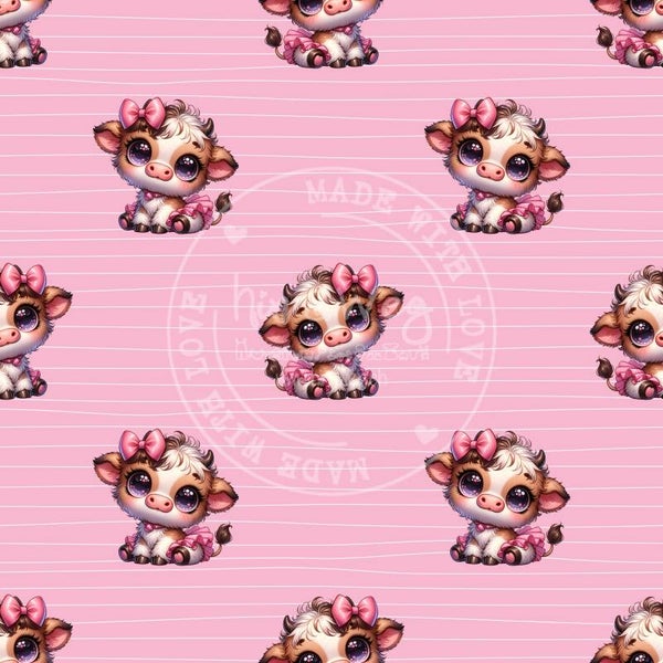 3748 GirlCow Pink ALLOVERPRINT