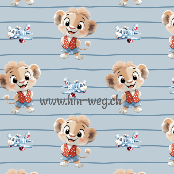 3405 Flugi-Löwe Blau ALLOVERPRINT