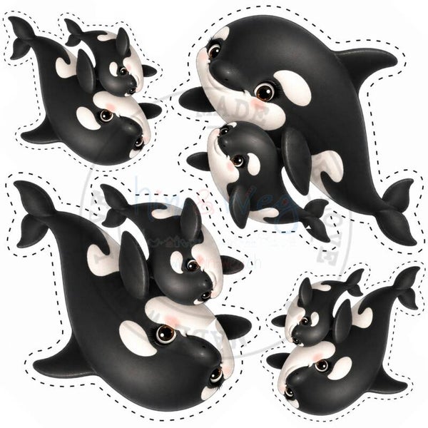 K30 Orca mit Baby Kuscheltier-Panel