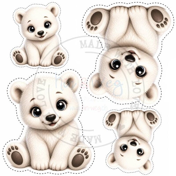 K31 Eisbär Baby Kuscheltier-Panel