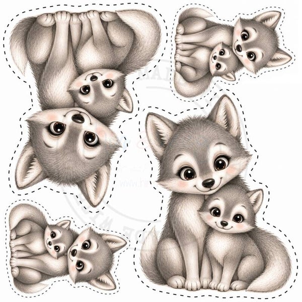 K50 Wolf-Family Kuscheltier-Panel