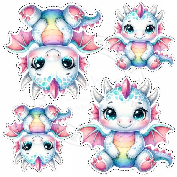 K56 Drache Rainbow Kuscheltier-Panel