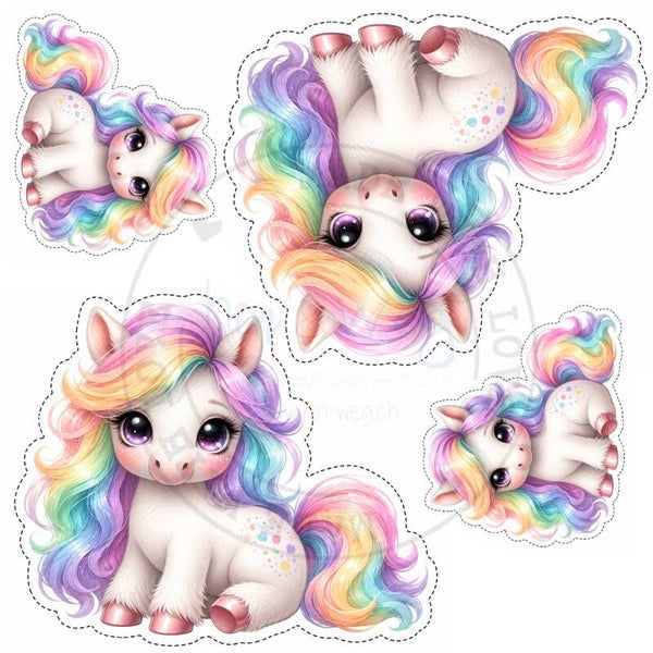 K61 Regenbogen-Pony Kuscheltier-Panel