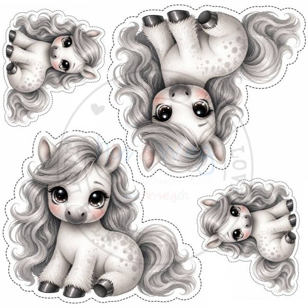 K65 Pony Grey Kuscheltier-Panel
