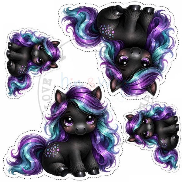 K66 Black-Pony Kuscheltier-Panel