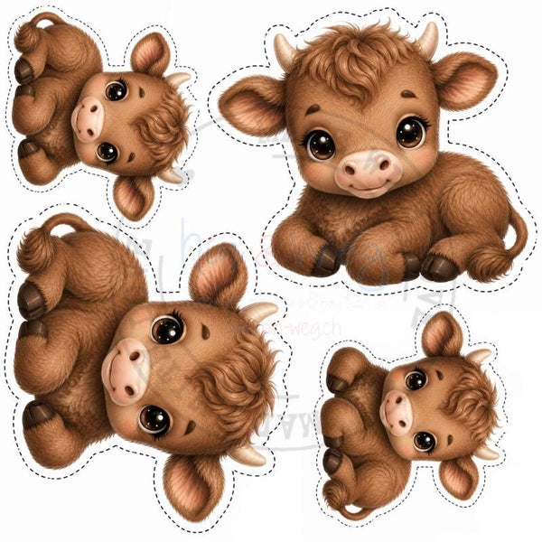 K83 kleiner Stier Kuscheltier-Panel